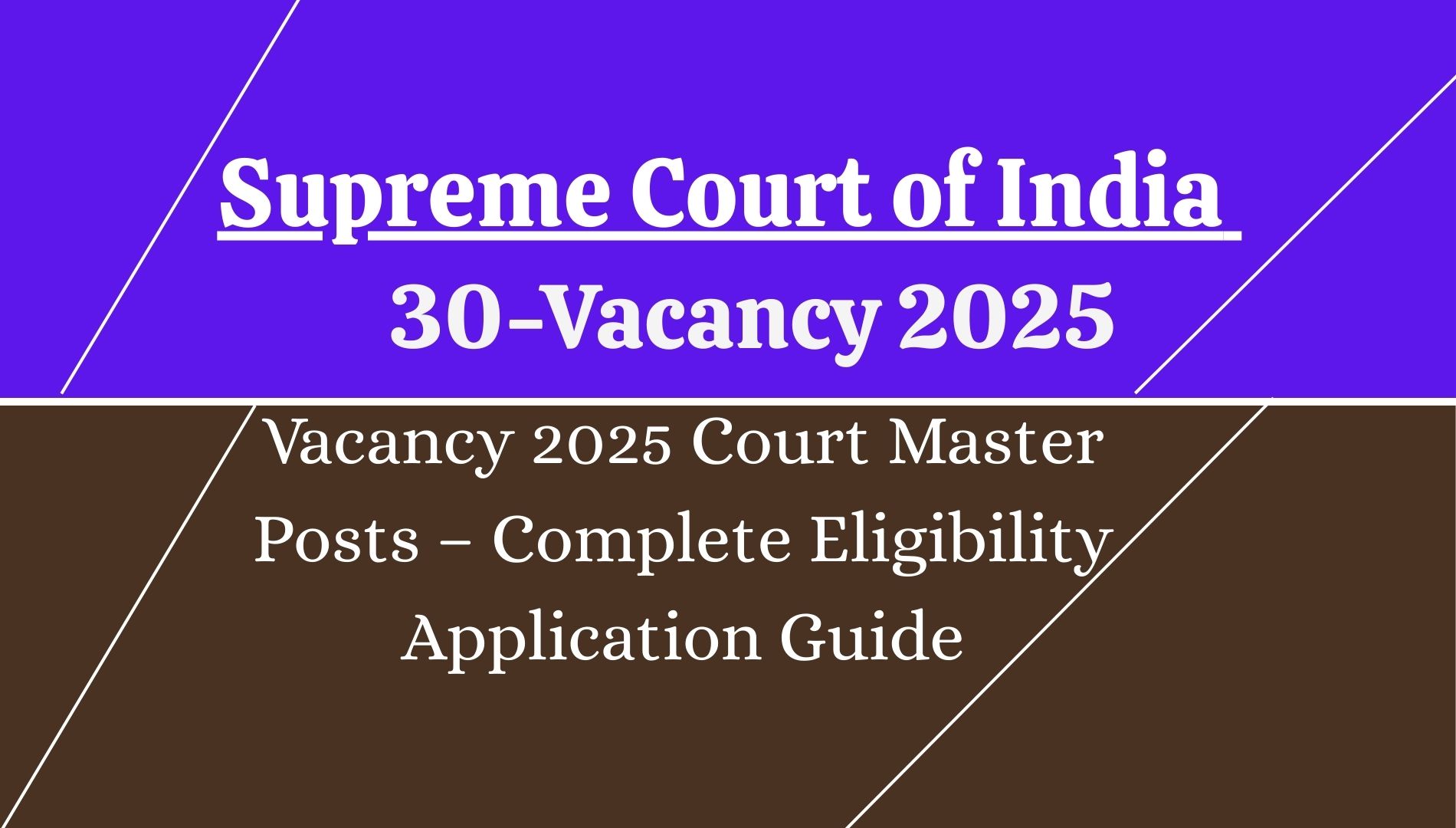 Supreme Court of India 30 Vacancy 2025: Court Master Posts  and Admit Card Released 
